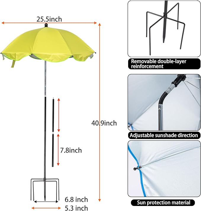 3 Pack Plant Umbrellas for Outdoor Plants, Garden Umbrella 5-Prong Base for Garden Beds & Potted Adjustable Angle Plant Shade Cover Umbrellas for Plant Flowers
