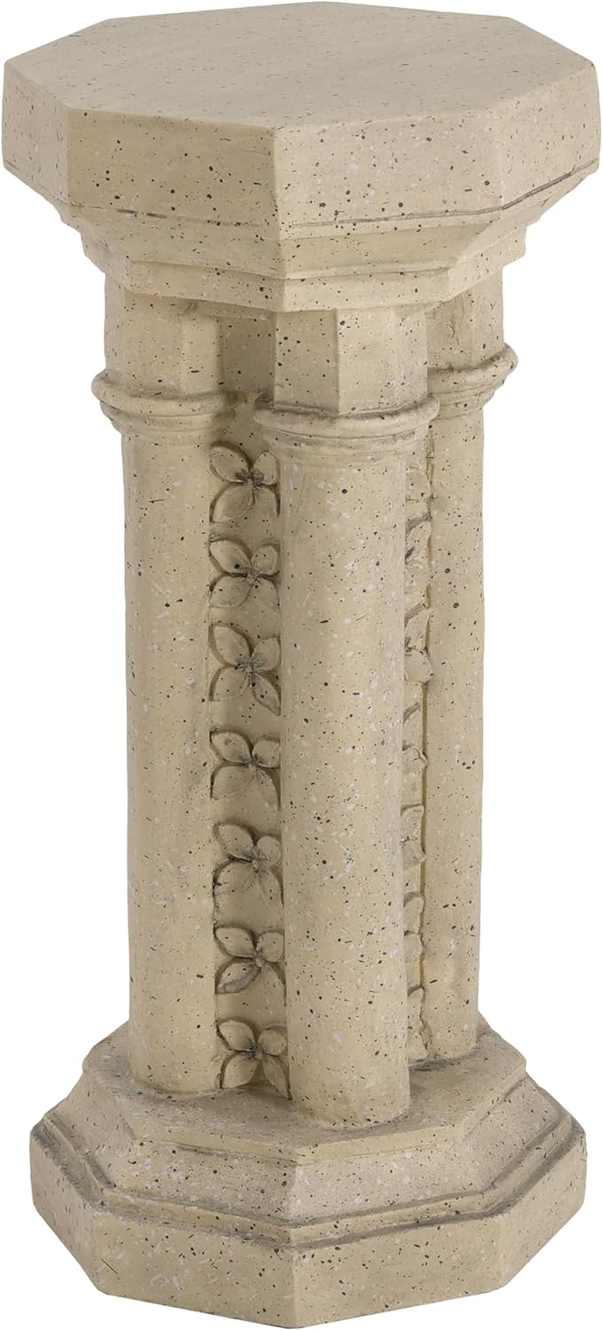 Christopher Knight Home Jorine 23.25"H Plant Stand, Lightweight Concrete Plant Stand, Pedestal Column Side Table, Indoor Outdoor Plants Standing for Entryway Garden Yard Home, No Assemly Needed, Sand