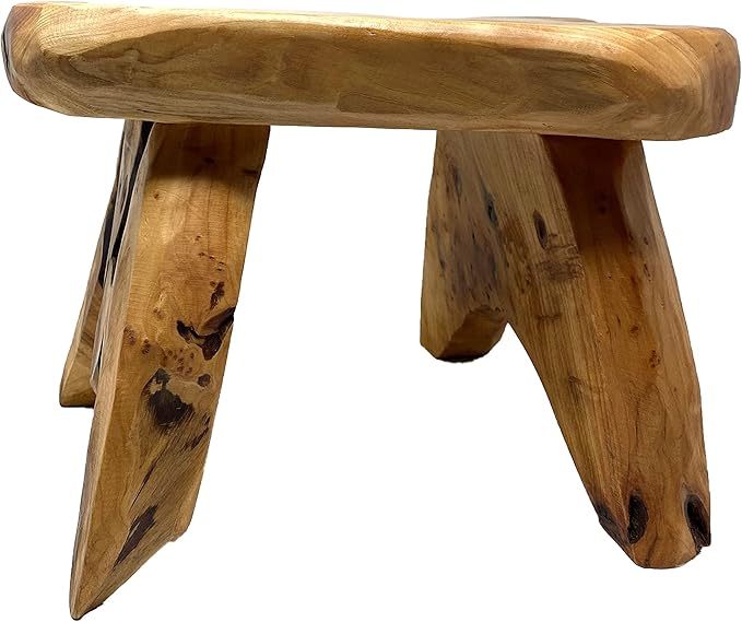 THY COLLECTIBLES Natural Tree Stump Stool Live Edge Cedar Wood Plant Stand, Stool, Garden Bench, Side Table (L13.5 x W11 x H15)
