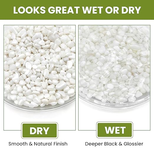 3/8 Inch Polished Decorative Pebbles, River Rocks for Indoor Plants, Planters, Vases, Aquarium Gravel & Landscaping, White, 12LB