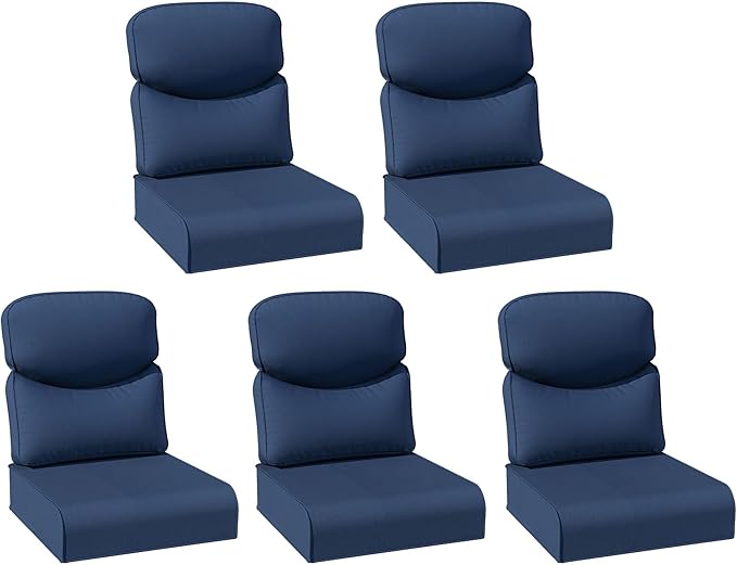 Joyside Outdoor Chair Cushions Set, 24x24 Inch Smile Patio Furniture Cushions, 6’’ Thick, Water Resistant & Fade Resistant, Outdoor Replacement Cushions for Seat and Sofa