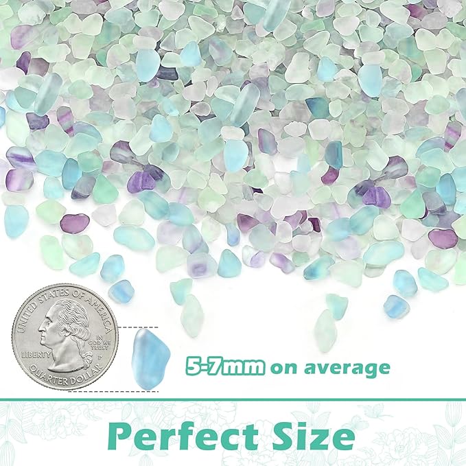 2 Lb/920g Small Pebbles for Indoor Plants, 0.15-0.3" Decorative Pebbles Vase Filler, Crystal Chips Crushed Stone, Aquarium Rocks for Fish Tank, Crafts, Terrarium Decor