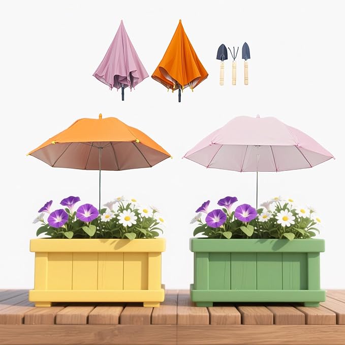 Plant Umbrellas For Outdoor Plants – Adjustable Garden Umbrella For Potted Plants – UV Protection Plant Shades For Outdoor Plants – Easy Installation Sun Shade (with Small Tools)