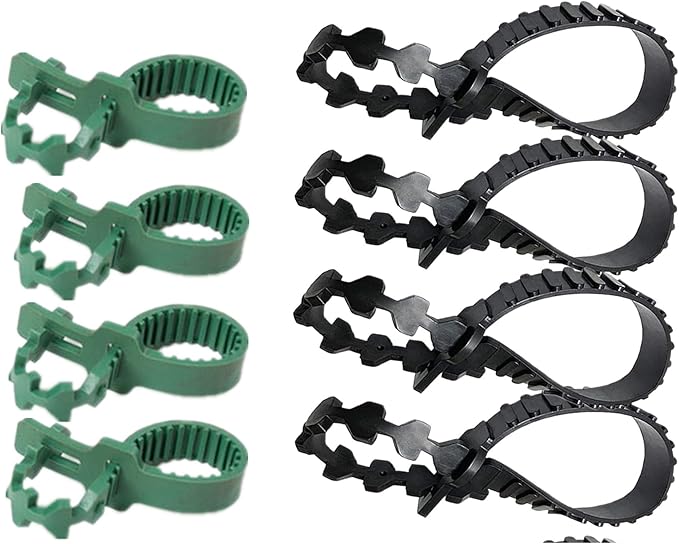 8 Pcs Tree Stake Supports Adjustable Plant Ties Tree Training System,Heavy Duty Flexible Rubber Locking Strap-Cable, Plant & Tree Ties for Staking (4PCS 58cm/22.8 inch+4PCS 24cm/9.4inch)
