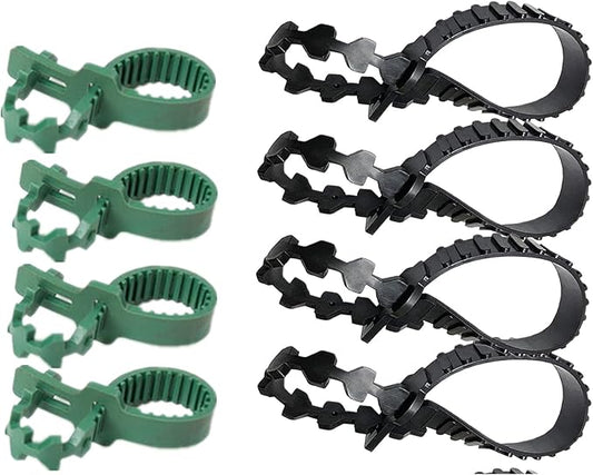 8 Pcs Tree Stake Supports Adjustable Plant Ties Tree Training System,Heavy Duty Flexible Rubber Locking Strap-Cable, Plant & Tree Ties for Staking (4PCS 58cm/22.8 inch+4PCS 24cm/9.4inch)