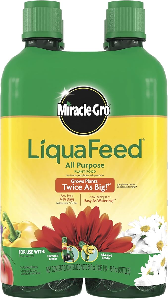 Miracle-Gro LiquaFeed All Purpose Plant Food Refill, For In-Ground and Container Plants, 16 oz., 4-Pack