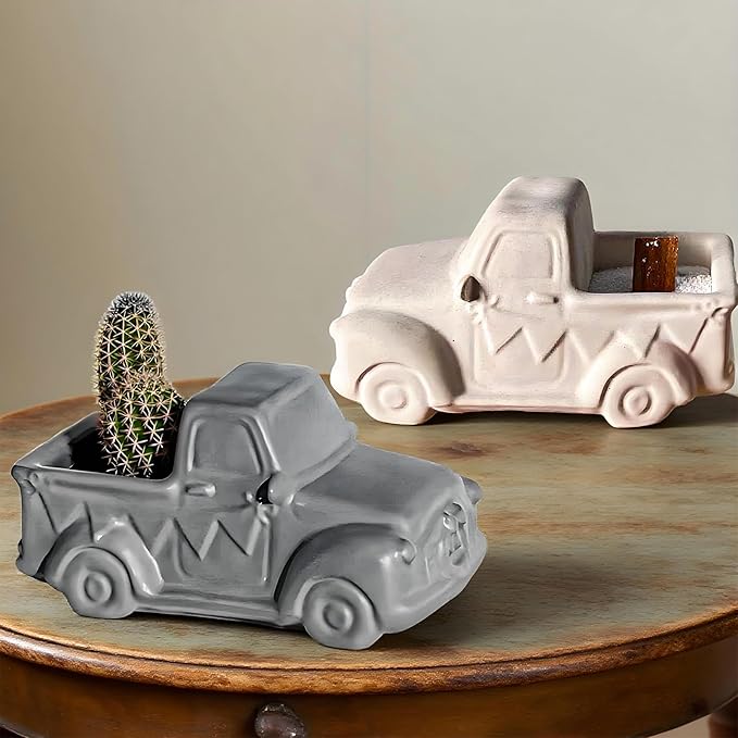 Wehous Truck Plant Pot Silicone Molds for Resin Concrete, 3D Retro Car Shape Candle Holder Container Storage Succulent Planter Mold for Epoxy Casting Cement Plaster, Christmas Art Craft Decor Mold