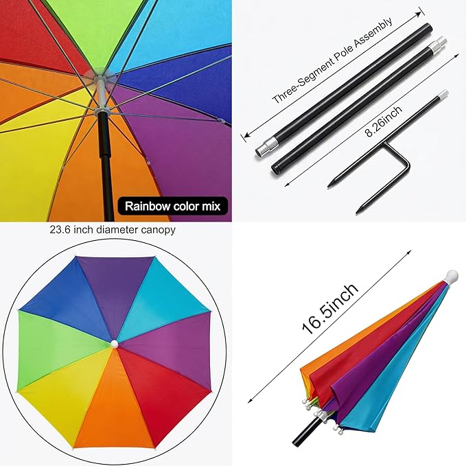 3Pcs Plant Umbrellas for Outdoor Plants,Garden Umbrella Shade for Potted Plants and Garden Beds,Provide Shade to ‌Defend Plants From Blazing Sun (1Yellow 1Pink 1Blue)