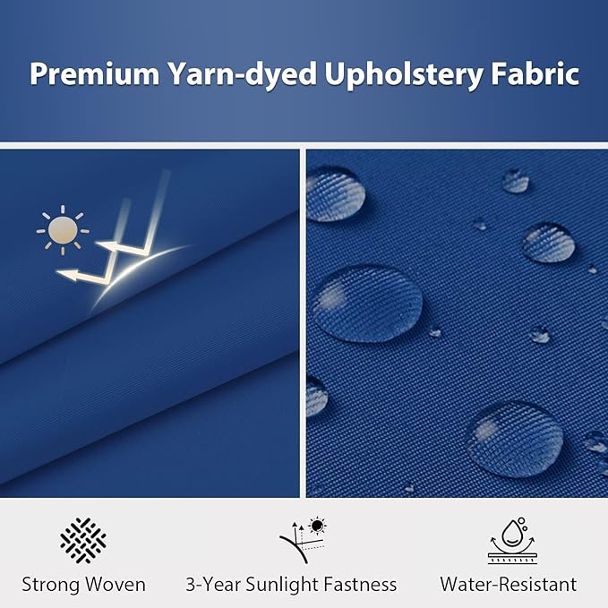 Outdoor Chair Cushions Set of 4, 18.5 x 16 Inch Patio Chair Cushions for Outdoor Furniture, Water Resistant, Non-Slip Ties(Royal Blue)