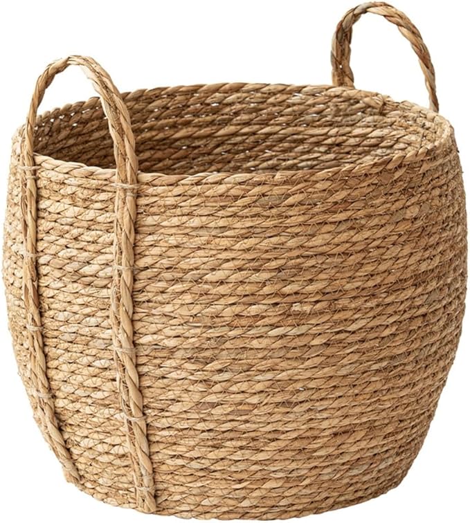Wicker Planter Basket, Basket Planters for Indoor Plants, Rattan Grass Woven Flower Baskets, Planter Pot for Living Room,Floor Standing Storage,Balcony Garden Decoration (Medium)