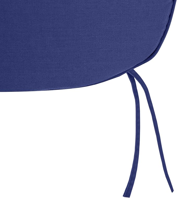 SleepMan Outdoor 17"x16" Chair Cushions with Ties Set of 4, Water Resistant All Weather U-Shape Seat Pads for Patio Garden Furniture Indoor (Set of 4, Dark Blue)