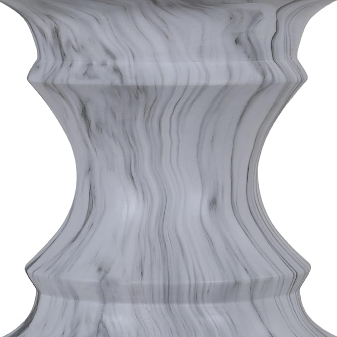 15.35" Cement End Tables for Patio,Modern Small Round Side Faux Terrazzo Accent Table,Tree Stump Garden Stool Drum Indoor and Outdoor,Light Grey