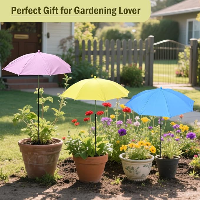 Joyline Gardening Gifts for Women Men, Plant Umbrellas for Outdoor Plants, Gifts for Plant Lovers Small Umbrella Sunshade Cover Plant Shade Cloth for Potted Plants, Garden Beds, Backyard