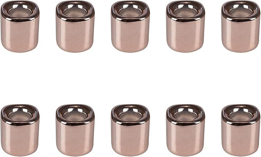 Mega Candles 10 pcs Rose Gold 1/2 Inch Diameter Ceramic Chime Ritual Spell Candle Holders, Great for Casting Chimes, Meditation, Rituals, Spells, Vigil, Witchcraft, Wiccan Supplies