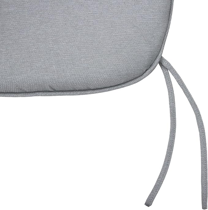 SleepMan Outdoor 17"x16" Chair Cushions with Ties Set of 8, Water Resistant All Weather U-Shape Seat Pads for Patio Garden Furniture Indoor Fade Resistant Patio Cushions (Light Grey)
