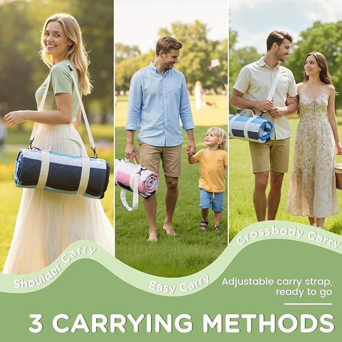 Waterproof Picnic Blanket Beach Outdoor Camping Mat Extra Large Foldable Cute Big Travel Essential Accessories Gift Park Patio Lawn Garden Grass Ground Play Music Festival Concert Must Have