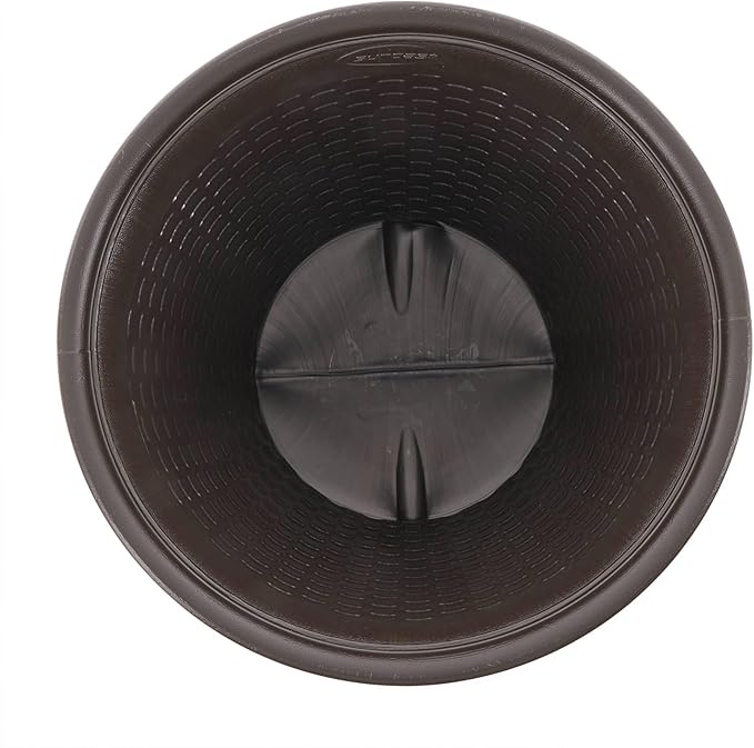 Suncast Sonora 4 Pack 22 Inch Plastic Wicker Indoor or Outdoor Decorative Garden Flower Planter for Entryways, Porch, and Backyard Patios, Dark Brown