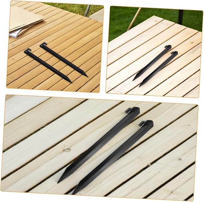 12 Pcs Outdoor Tent Ground Nails Heavy Duty Plastic Canopy Stakes Camping Tent Accessories for Lawn, Garden, Beach, and Picnic Use