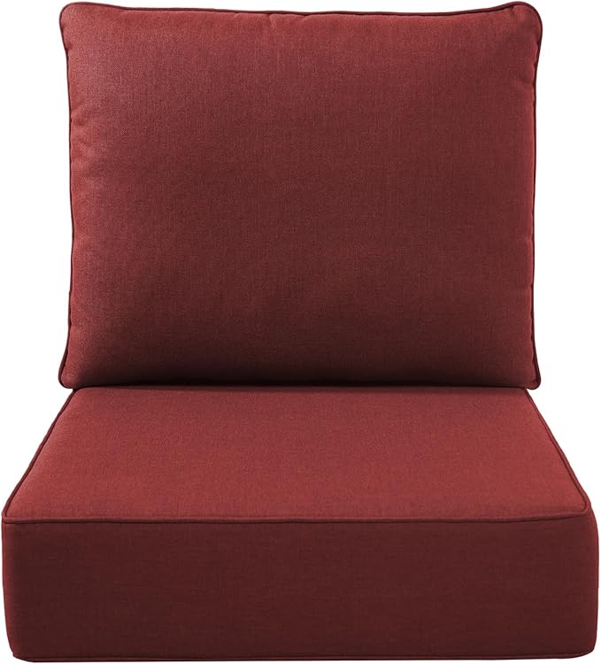 Luxury Outdoor Seat Cushion Set-22 x 24 x 6 Inch Outdoor Chair Cushions with Water Resistant & Removable Cover Outdoor Cushions for Patio Furniture Chair Sofa Couch