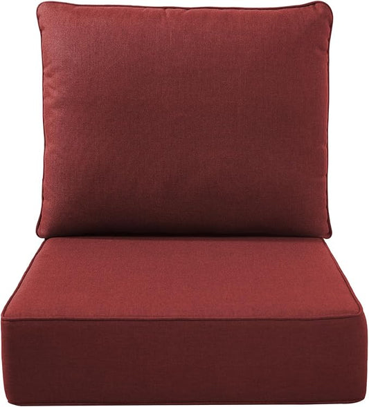 Luxury Outdoor Seat Cushion Set-22 x 24 x 6 Inch Outdoor Chair Cushions with Water Resistant & Removable Cover Outdoor Cushions for Patio Furniture Chair Sofa Couch