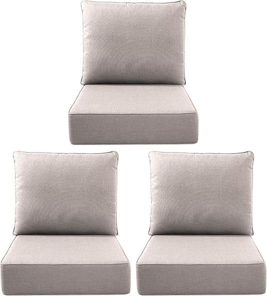 Luxury Outdoor Seat Cushion Set-22 x 24 x 6 Inch Outdoor Chair Cushions with Water Resistant & Removable Cover Outdoor Cushions for Patio Furniture Chair Sofa Couch
