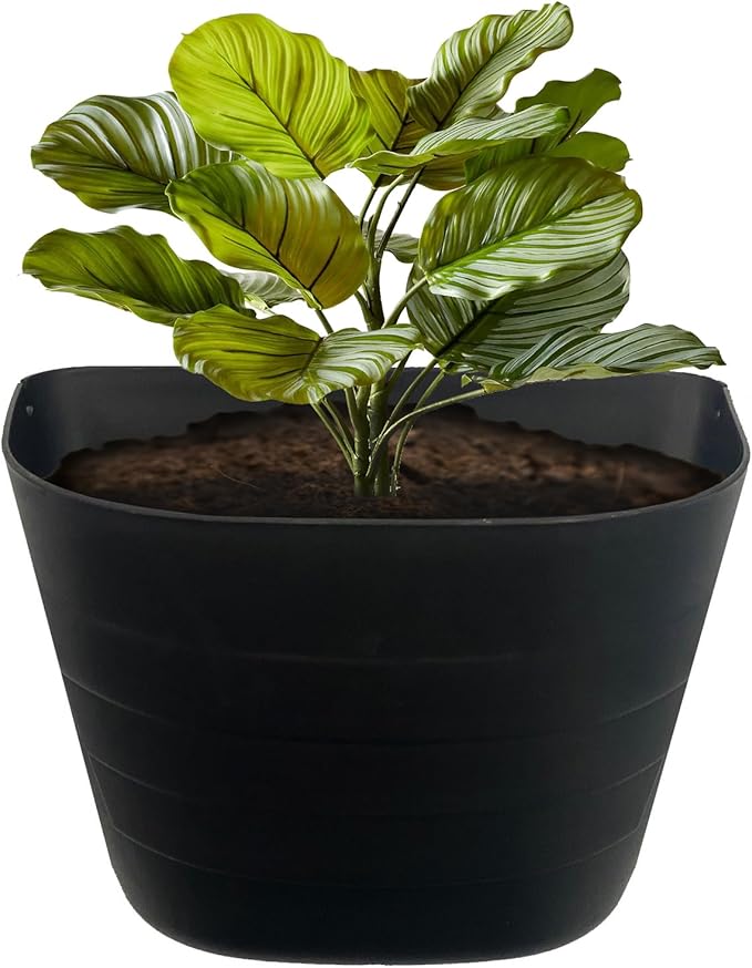 12 Inch Self-Watering Wall Planter for Indoor & Outdoor Use – Vertical Hanging Planter, BPA-Free, UV-Resistant – Perfect for Flowers, Herbs & Vegetables (Black, Without Plug)