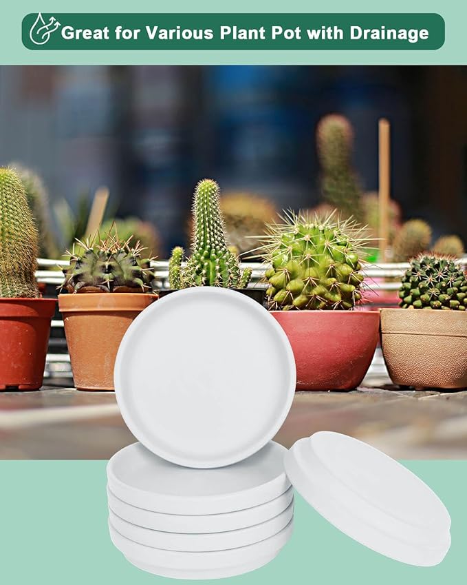 vensovo 3 Inch White Terracotta Plant Saucer Pots Tray - 12 pcs Mini Planter Saucers for Indoor & Outdoor Plants, Small Clay Trays Perfect for 2 Inch 2.5Inch Flower Pot
