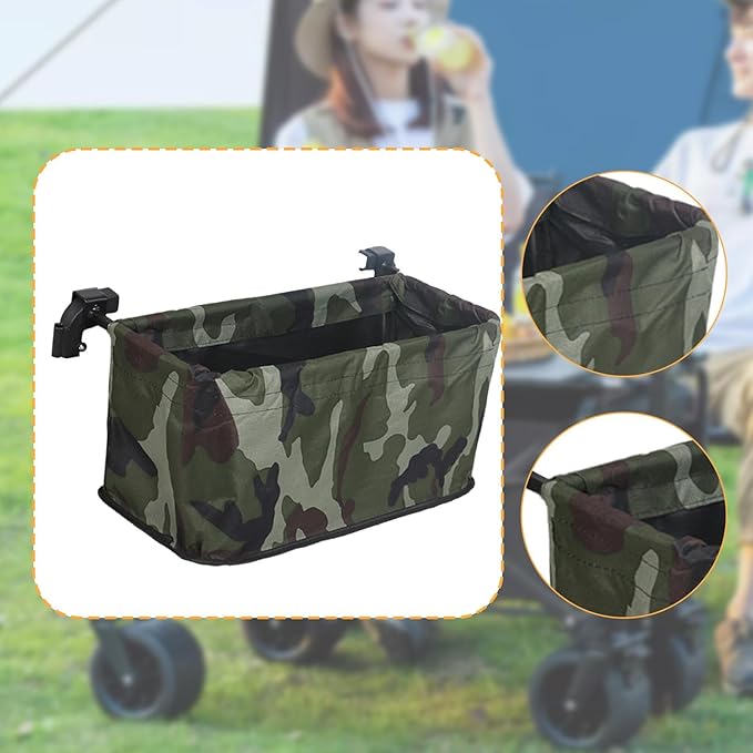 Wagon Cart Tail Bag Utility Oxford Cloth Portable Storage Bag Wagon Cart Accessories for Shopping Picnic, Dark Green