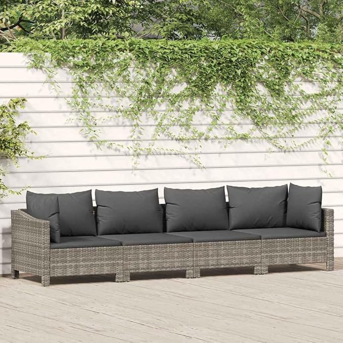 Garden Lounge Set Grey Outdoor Conversation Set Garden Seating Ensemble for Pond Deck