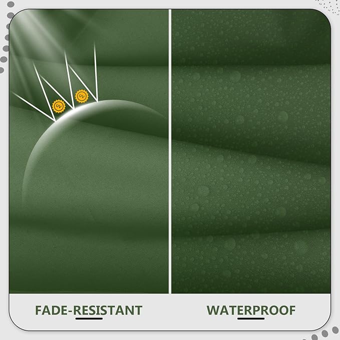 22" x 22" x 6" Outdoor Deep Seat Cushions - Waterproof & Fade Resistant Patio Furniture Replacement Cushions, Non-Slip Outdoor Cushions Fit Loveseats, Couches, Chairs, and Sofas
