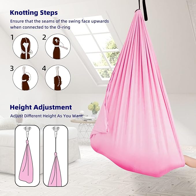 Sensory Swing Chairs for Kids, Indoor & Outdoor Hanging Therapy Cuddle Hammock Swing Seats for Child Teens with Autism, ADHD, Aspergers, Sensory Integration