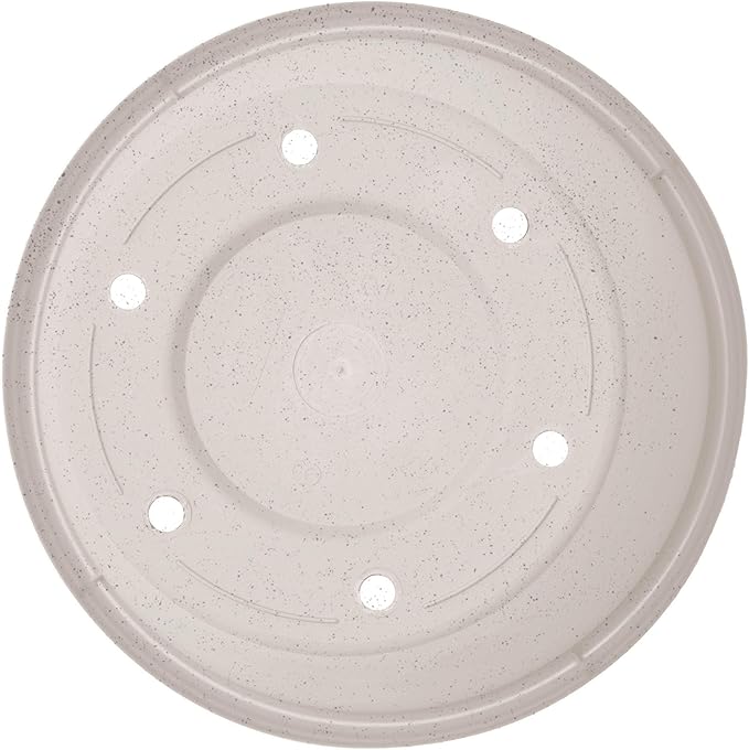 Bloem Terra 4" Diameter Round Vanilla Bean Resin Planter Pot with Pre-Drilled Drainage Holes for Indoor and Outdoor Gardening