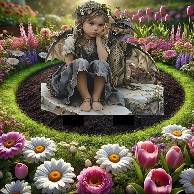 Garden Decor, Acrylic 2D Stake, Pot Plants Garden Yard Lawn Outdoor Fairy Statue Ornaments, Fairy Garden Accessories Decoration (Style G)