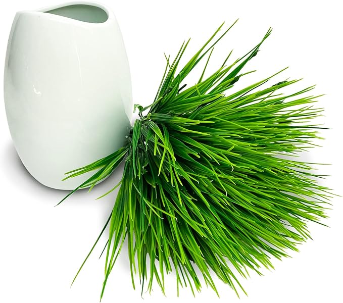 10 Bundles Artificial Grass Plants,Outdoor Faux Grass Plant UV Resistant Fake Plastic Wheat Grass for Indoor Outdoors Fake Realistic Grass for front porch yard patio balcony Garden Decoration- Green