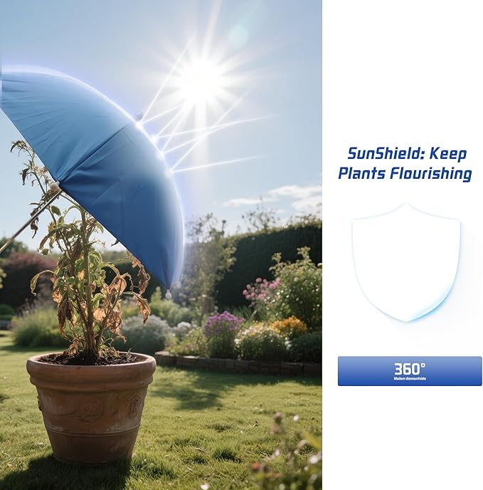Plant Umbrellas For Outdoor Plants – Adjustable Garden Umbrella For Potted Plants – UV Protection Plant Shades For Outdoor Plants – Easy Installation Sun Shade (with Small Tools)