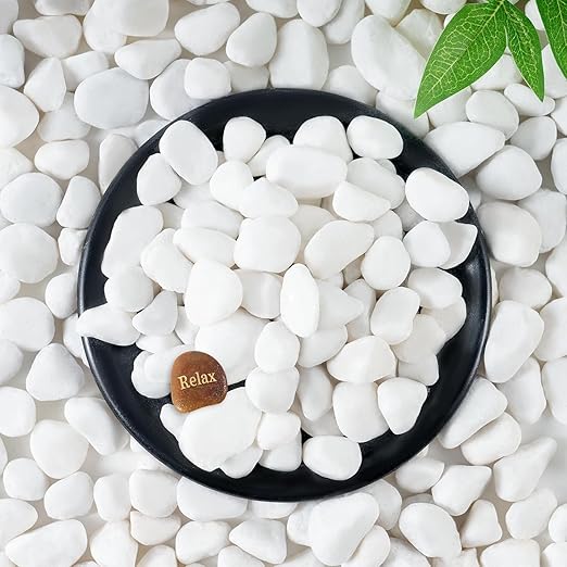 SIDONG 20 LB White River Rocks, 0.4-1.2 Inches Highly Polished Pebbles for Indoor Plants, Decorative Stones for Plants, Fish Tank, Vases, Home Décor, Crafting, Garden Landscaping