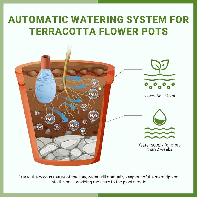 4 Pcs Self-Watering Ollas Terracotta Watering Pots with Lid, 12oz 20oz 33oz Terra Cotta Clay Plant Automatic Plant Irrigation Devices Clay Garden Olla Pots Plants Waterers 3 Size