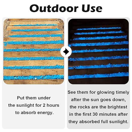 Glow in The Dark Rocks Outdoor, 500 pcs Blue Solar Rocks for Landscaping, Outdoor Decor Glow in The Dark Stones, Glowing Pebbles for Garden Backyard Patio Lawn Pond Fish Tank Aquarium Decor