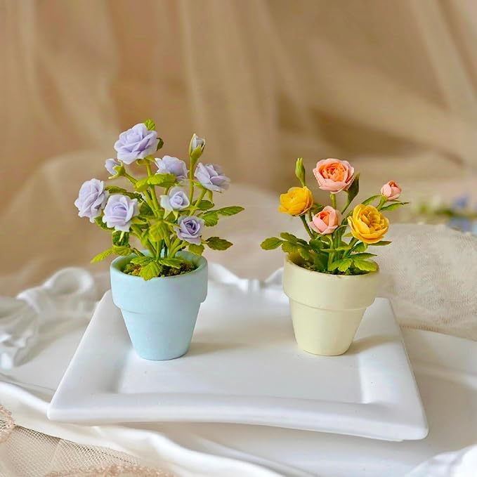 Mini Pastel Terracotta Pots for Micro Gardens – 30 Pack, 1.7” Tiny Breathable Clay Planters, Macaron Colors, for Moss, Fairy Gardens, Dollhouses, and Succulents (Blue, 1.7 Inch)