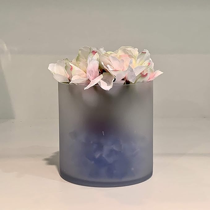 WGV Cylinder Vase, Width 6", Height 6", Frosted Glass Container Terrarium Candle Holder for Wedding Centerpiece, Party Event, Home Office Decor, 1 Piece
