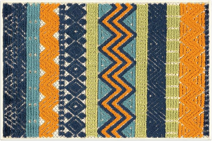 Rugshop Multi Marbella Boho Indoor/Outdoor Runner Rug, Machine Washable for Hallway, Entryway and Kitchen 2'7" x 4'