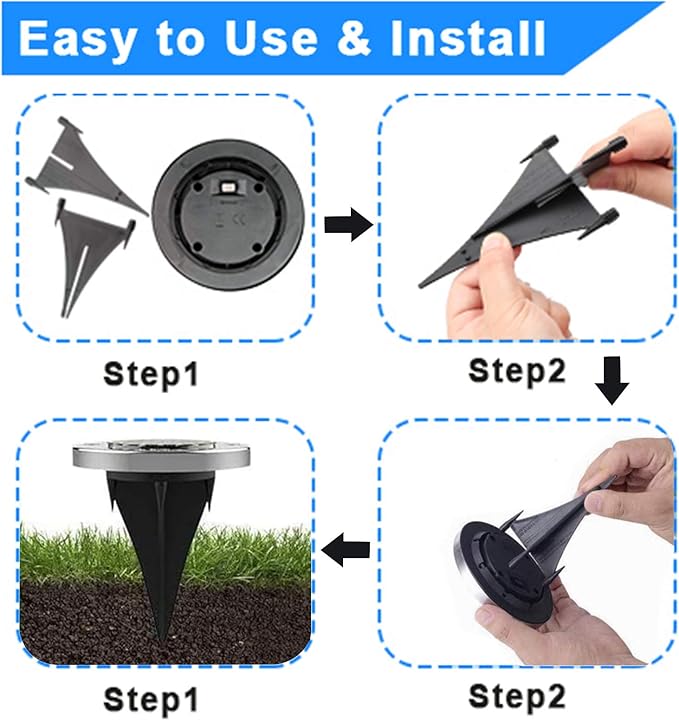 Solar Ground Lights, Waterproof Solar Garden Light, Upgraded Outdoor Garden Waterproof Bright in-Ground Light, Landscape Lights for Pathway,Yard,Deck,Lawn,Patio,Walkway (12 Pack White Light)