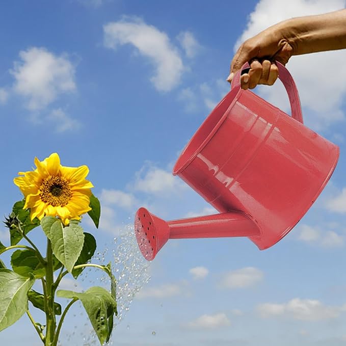 Watering Can Gardening Tool Accessories, Sprinkling Can 1L Metal Flower Garden Watering Can for Outdoor Indoor Plants Lawn Garden (Light Pink)
