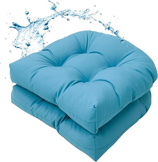 MTMR Water-Repellent Outdoor Chair Cushions Set of 2, 19”X19” Patio Chair Cushions with High Elasticity PP Cotton, Thick Tufted Outdoor Patio Furniture Cushions, Seat Cushions for Outdoor Furniture