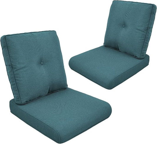 Outdoor Chair Cushions-Patio Chair Cushions Set of 2 with Removable Cover 22 X 25 Inch Outdoor Cushions for Patio Furniture Chair Sofa Couch-Peacoc
