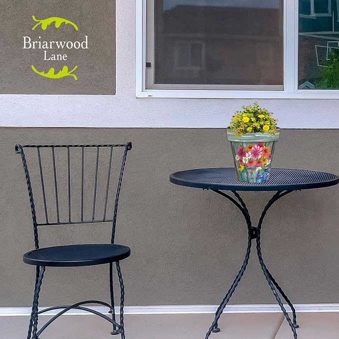 Briarwood Lane Summer Planter 8.5" x 8.5" x 8.5" Farm Fresh Flowers Small for Summer Planter