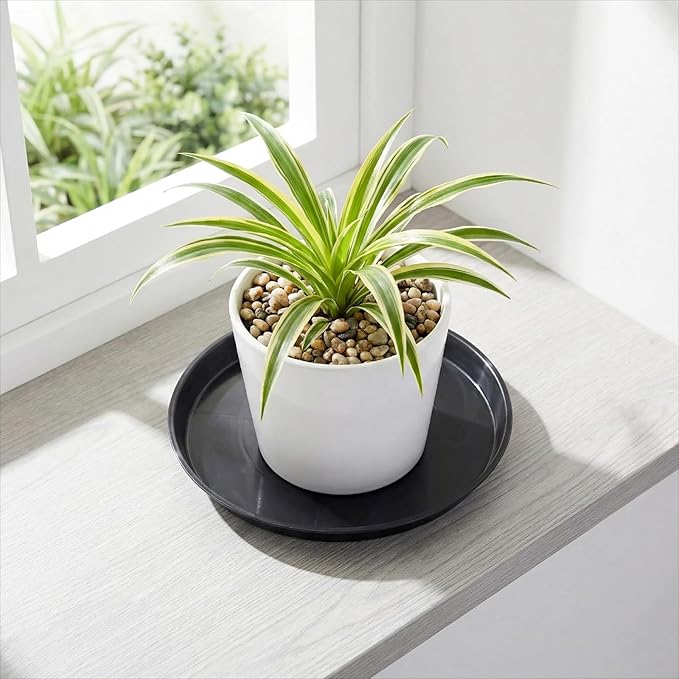 30 Pack Plant Saucer 13.4 Inches Plant Trays for Pots Plastic Round Drip Trays Flower Pot Saucers Black Planter Water Tray Plant Drainage Tray, Black