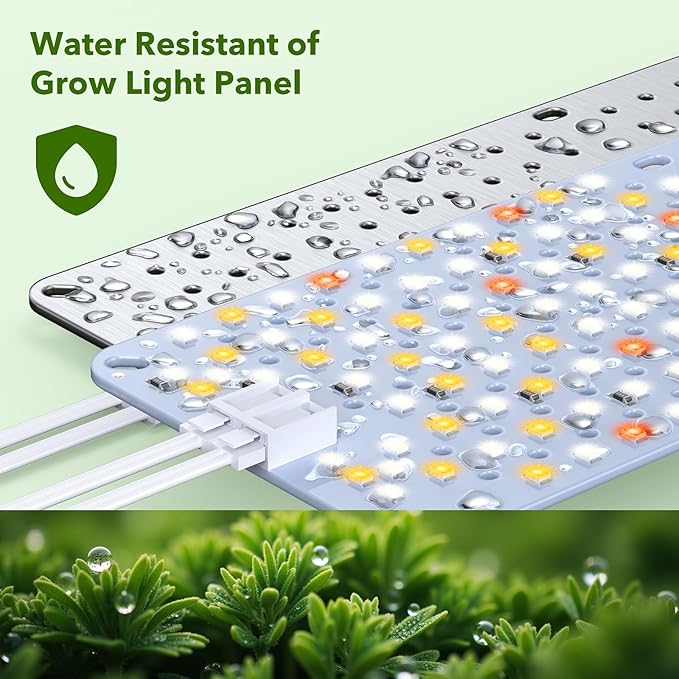 Full Spectrum 768 LEDs Grow Lights, Plant Grow Lights for Indoor Plants with Daisy Chain Function, Sunlike Spectrum,4/8/12/16/20H Timer for Seed Starting(Pack4)