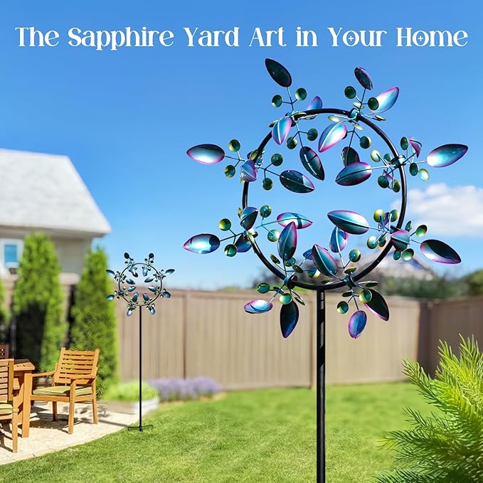 Large Wind Spinners Outdoor, Kinetic Metal Wind Spinners for Yard and Garden, Gift for Family or Friends(30'' H x 87'' H)