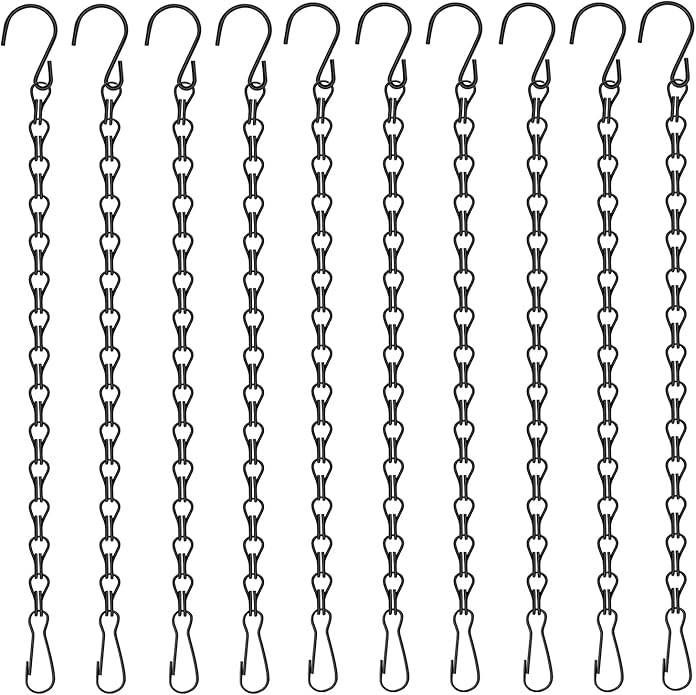 Chain for Hanging Plants,10 Pack 12.5-Inch Garden Plant Hangers for Hanging Bird Feeders,Planters,Lanterns,Wind Chimes, Chalkboards, and Ornaments.Small Chains Perfect for Indoor and Outdoor Decor